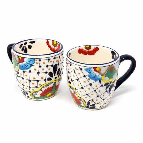 Rounded Mugs - Dots and Flowers, Set of Two - Encantada - Encantada - Flyclothing LLC