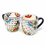Rounded Mugs - Dots and Flowers, Set of Two - Encantada - Encantada