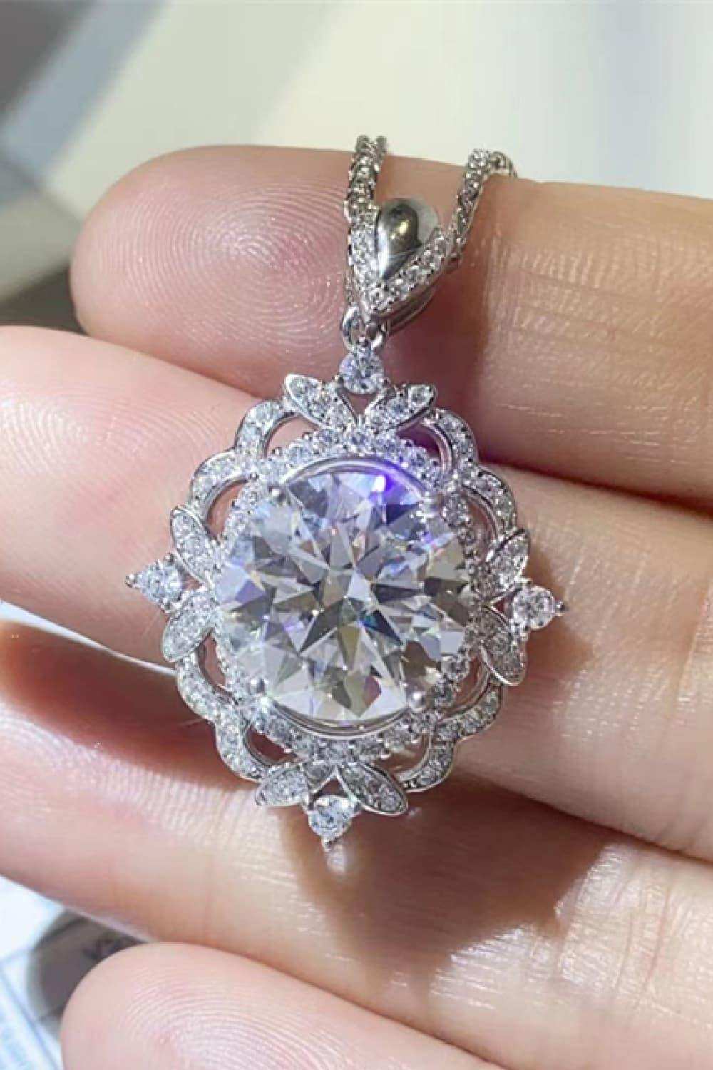 5 Carat Moissanite 925 Sterling Silver Necklace - Trendsi - Flyclothing LLC