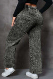 Plus Size Drawstring Pocketed Straight Jeans - Trendsi - Flyclothing LLC