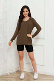 Basic Bae Full Size V-Neck Long Sleeve Top - Trendsi - Flyclothing LLC
