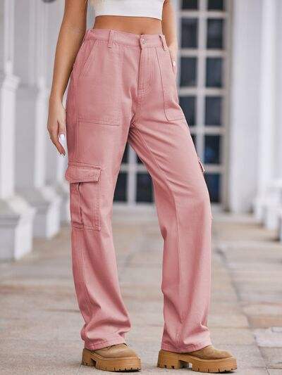 Straight Denim Cargo Pants - Trendsi - Flyclothing LLC