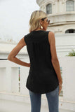 Swiss Dot Notched Neck Tank - Trendsi - Flyclothing LLC
