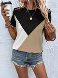 Color Block T-Shirt - Trendsi - Flyclothing LLC