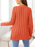 Button Down Cable-Knit Cardigan - Trendsi - Flyclothing LLC