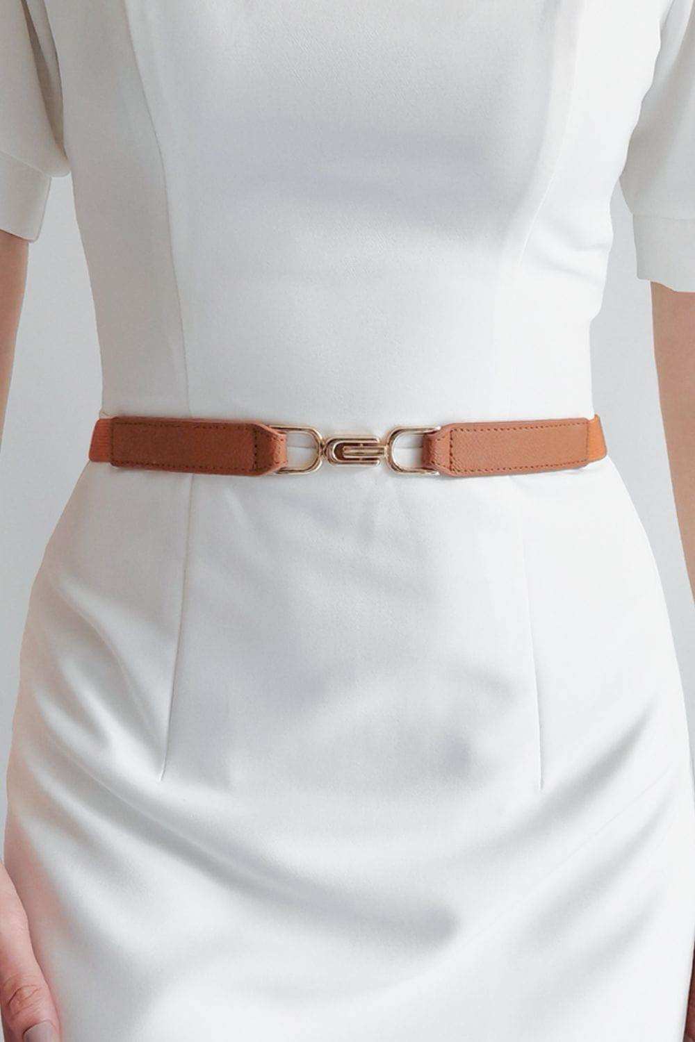 Alloy Buckle Elastic Belt - Trendsi - Flyclothing LLC