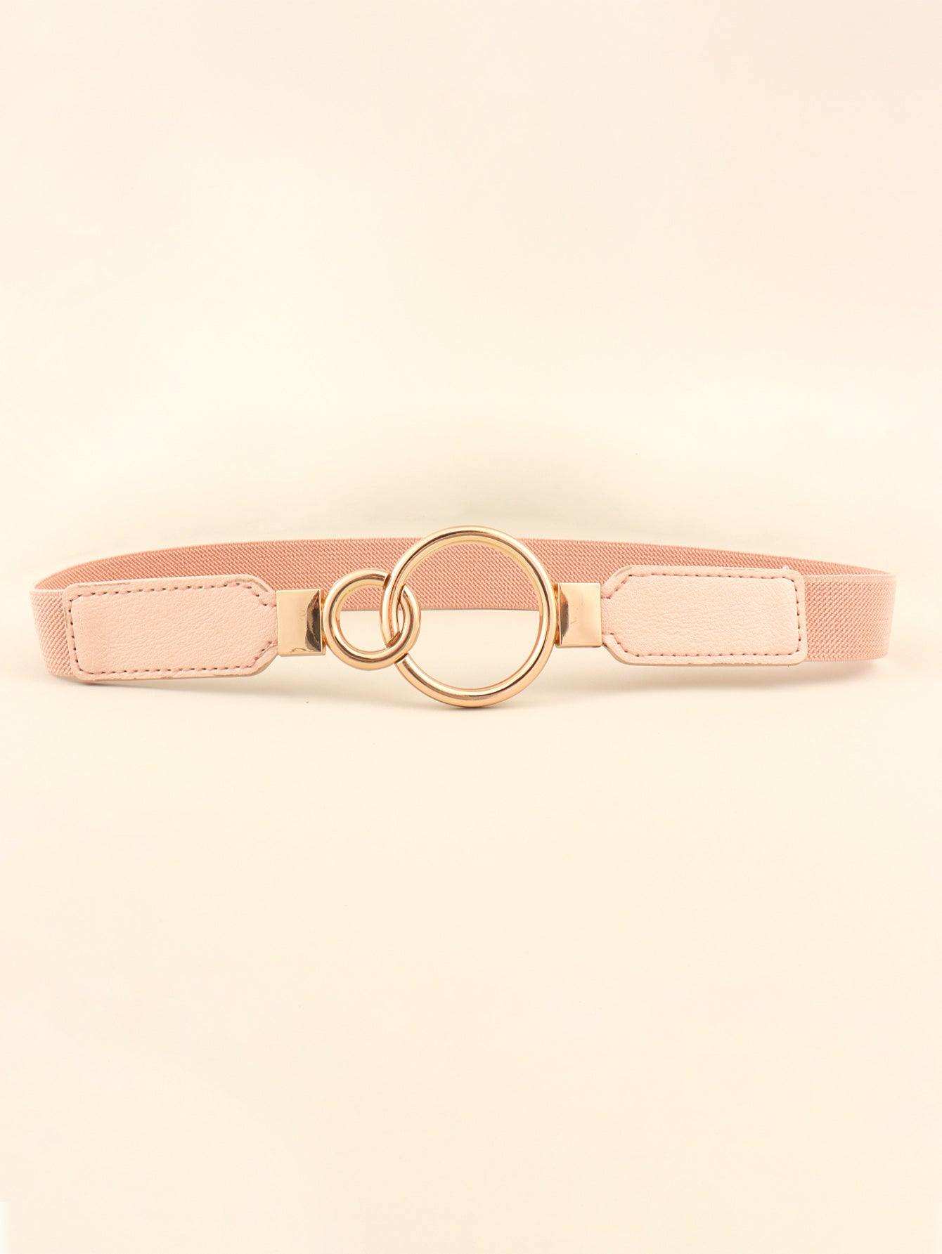 Double Ring Buckle Elastic PU Belt - Trendsi - Flyclothing LLC