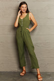 Tied Sleeveless Jumpsuit with Pockets - Trendsi