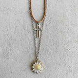 Sunflower Pendant Necklace Set - Trendsi