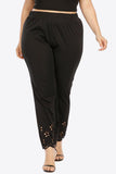 Plus Size Openwork Elastic Waist Pants - Trendsi