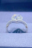 1 Carat Moissanite 925 Sterling Silver Heart Ring - Trendsi