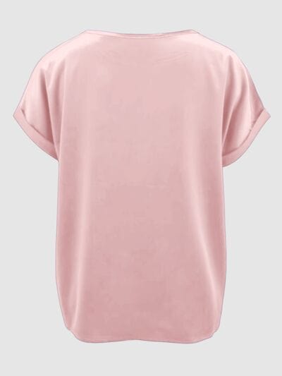 Round Neck Short Sleeve T-Shirt - Trendsi