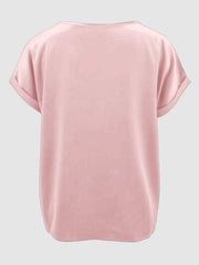 Round Neck Short Sleeve T-Shirt - Trendsi