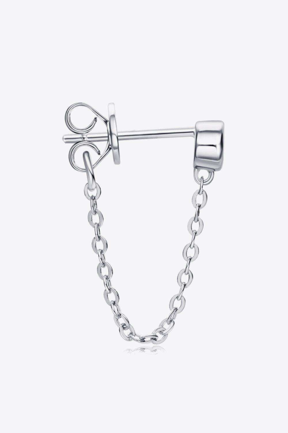 Inlaid Moissanite Chain Earrings - Trendsi - Flyclothing LLC