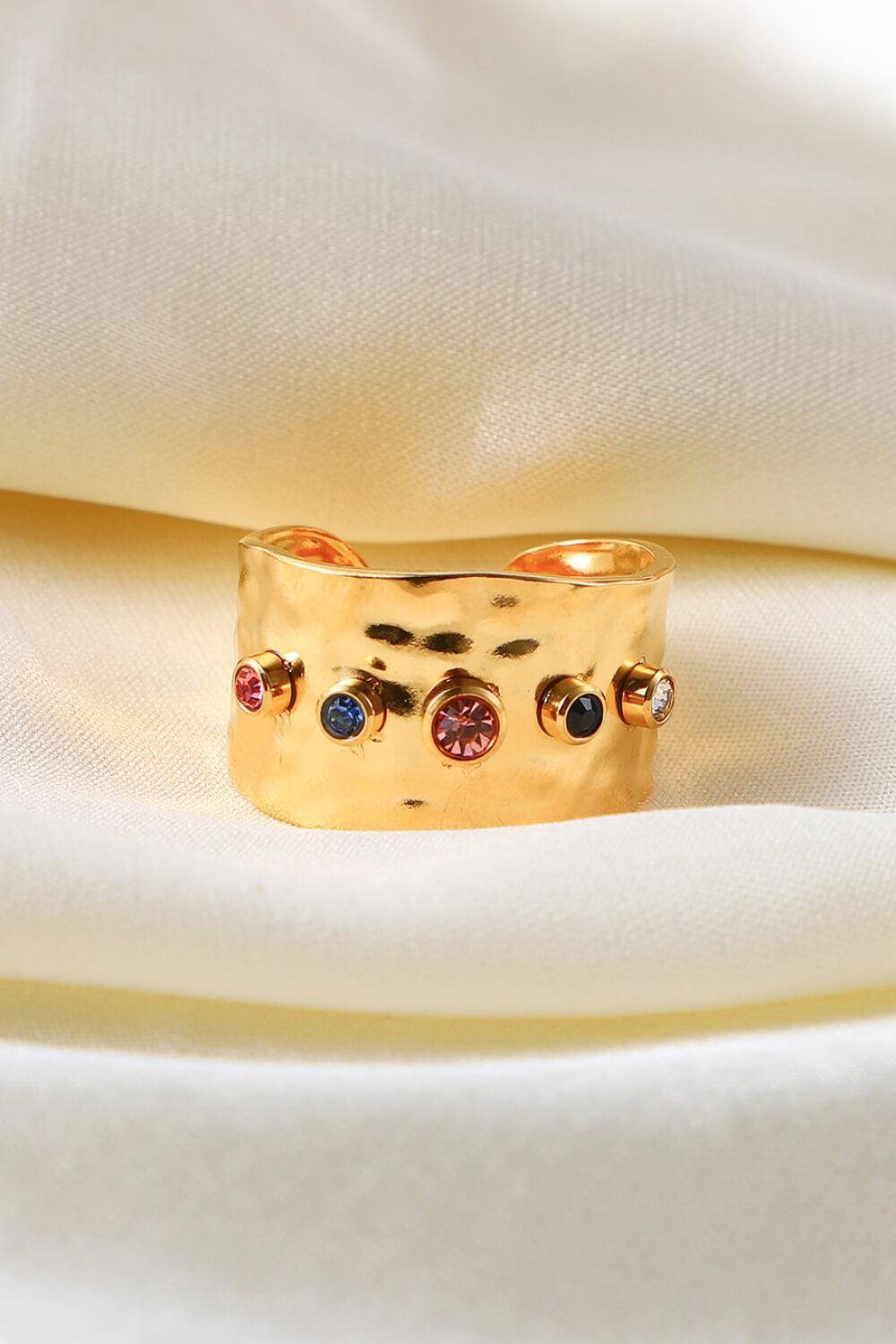 18K Gold-Plated Zircon Ring - Trendsi