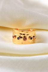 18K Gold-Plated Zircon Ring - Trendsi