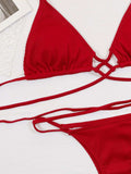 Halter Neck Crisscross Ribbed Bikini Set - Trendsi - Flyclothing LLC