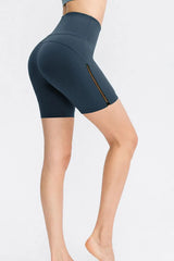 Wide Waistband Sports Shorts - Trendsi - Flyclothing LLC