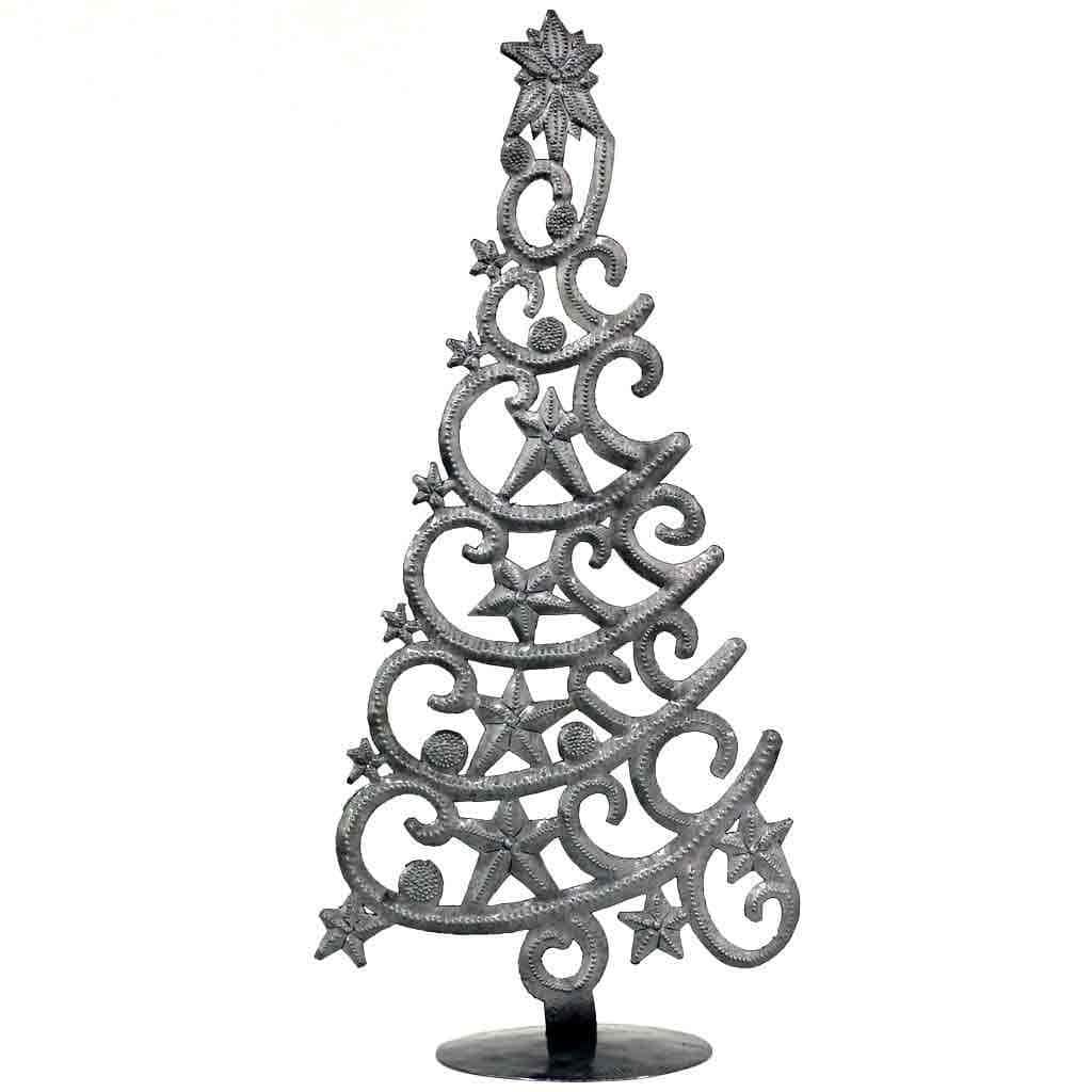 Tabletop Christmas Tree with Stars (14" Tall) - Croix des Bouquets (H) - Croix des Bouquets - Flyclothing LLC
