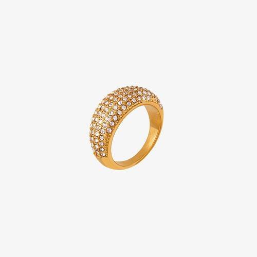 Czech Diamond Titanium Steel Ring - Trendsi