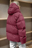 Pocketed Zip Up Hooded Puffer Jacket - Trendsi - Flyclothing LLC