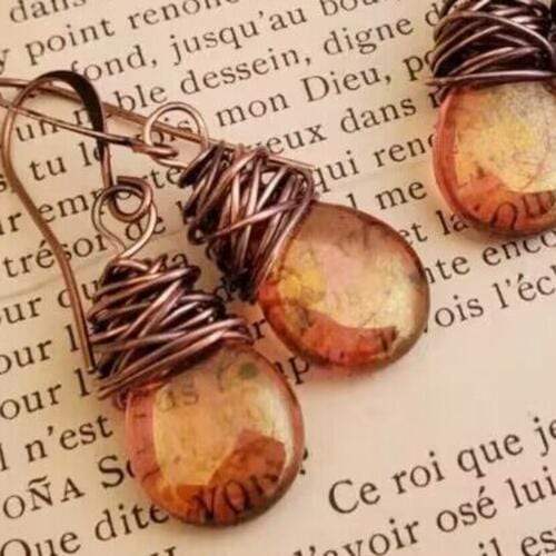 Alloy Gemstone Drop Earrings - Trendsi - Flyclothing LLC
