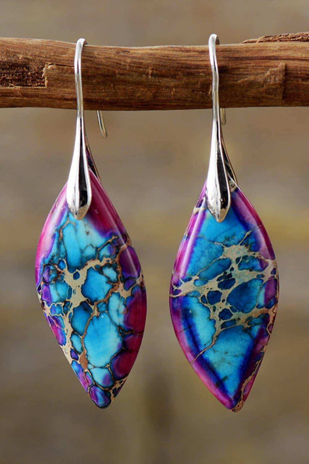 Handmade Natural Stone Dangle Earrings - Trendsi - Flyclothing LLC