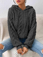 Drawstring Long Sleeve Hoodie - Trendsi