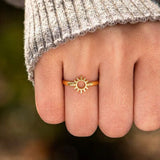 Sun Shape 18K Gold-Plated Ring - Trendsi