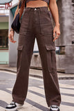 Buttoned High Waist Loose Fit Jeans - Trendsi