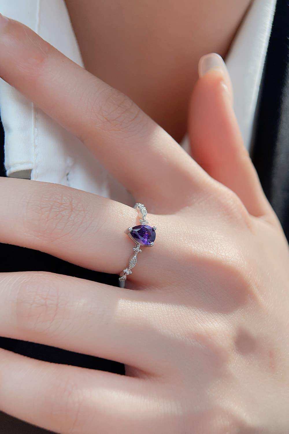 Amethyst 925 Sterling Silver Ring - Trendsi - Flyclothing LLC