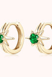 Lab-Grown Emerald Huggie Earrings - Trendsi