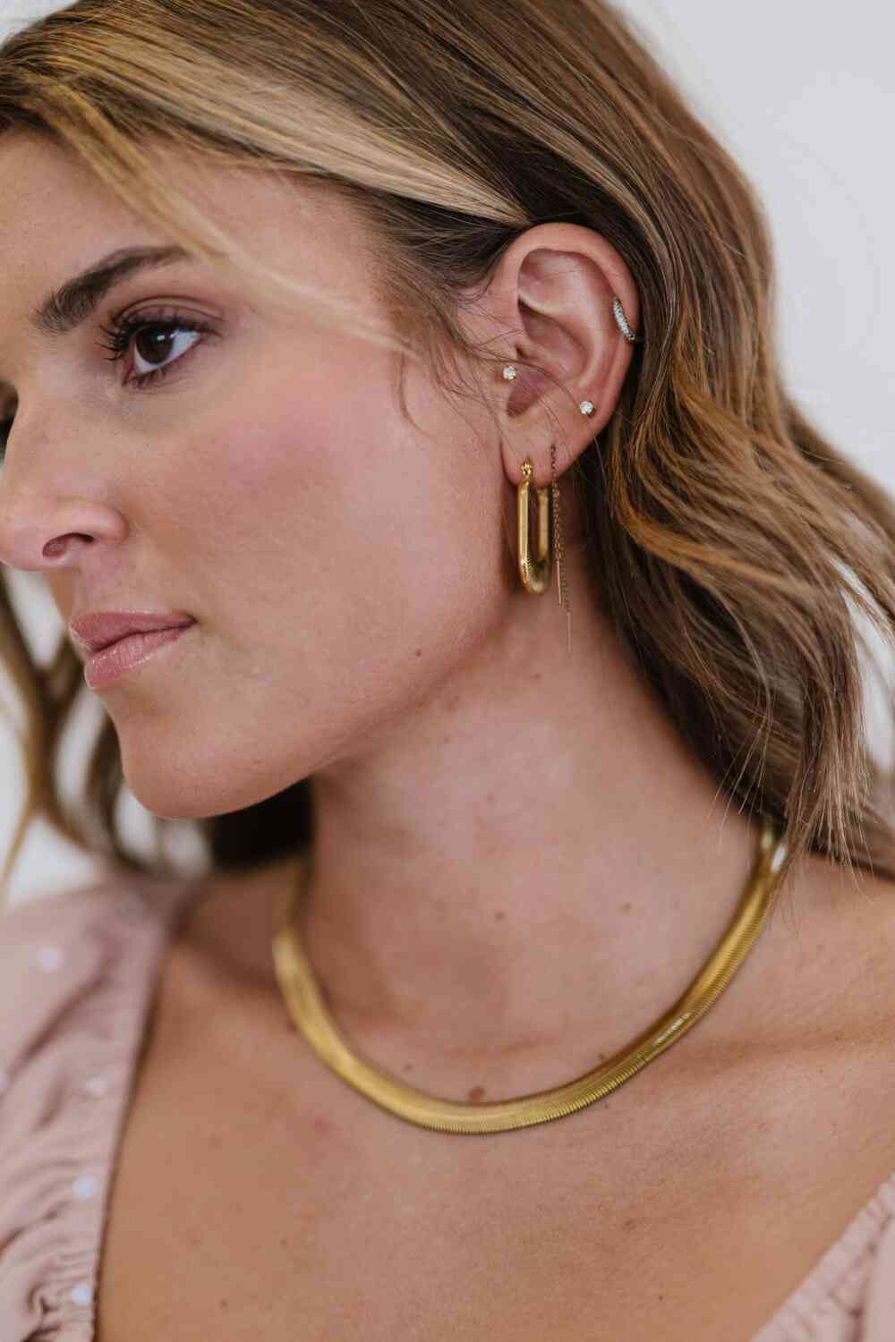 Good Luck Charm Screw-Thread U-Shaped Earrings - Trendsi - Flyclothing LLC