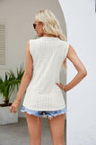 Contrast Eyelet V-Neck Tank - Trendsi