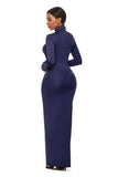 Mock Neck Long Sleeve Maxi Slim Dress - Trendsi - Flyclothing LLC