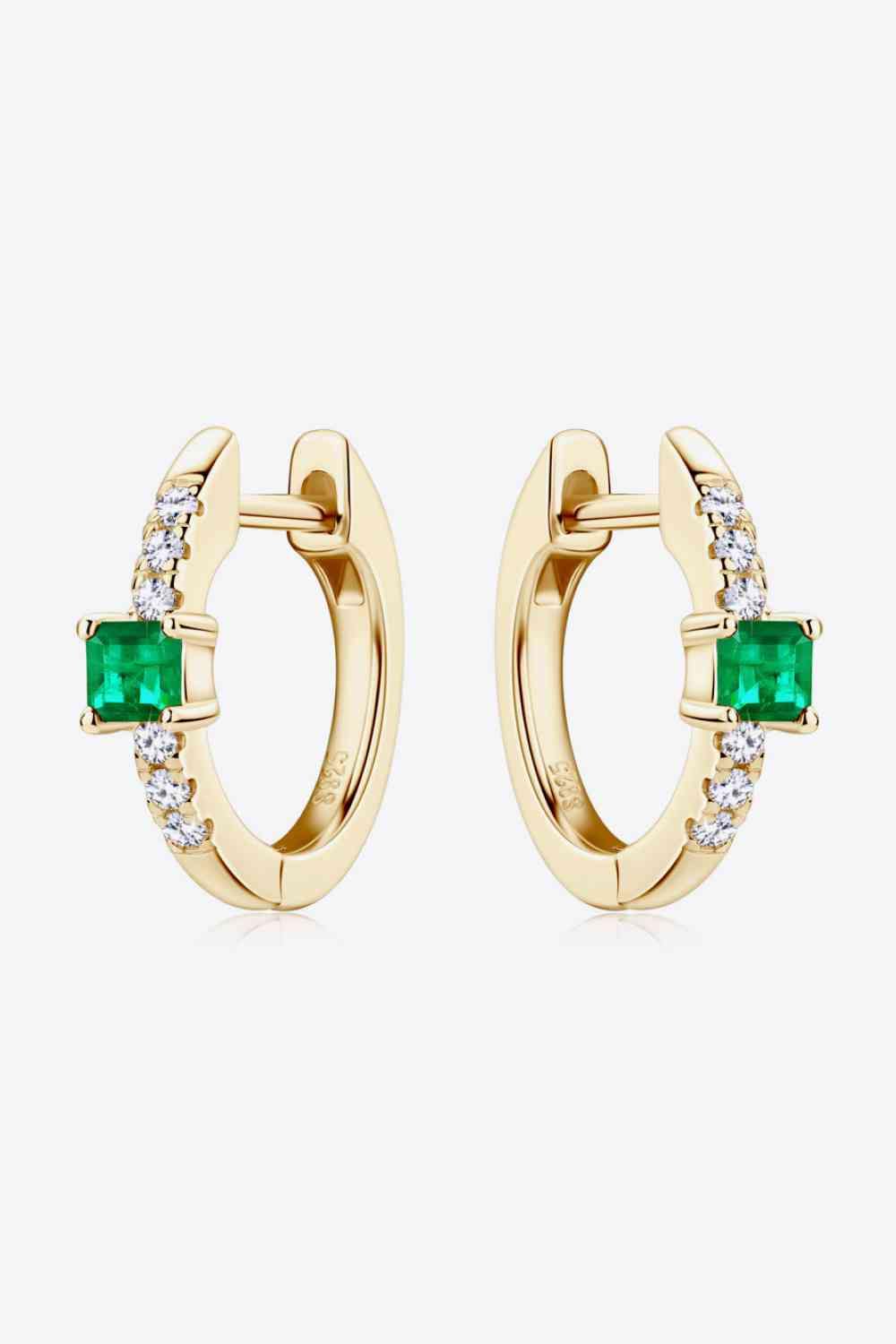 Lab-Grown Emerald Earrings - Trendsi