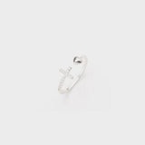 Heart Shape Cross Inlaid Zircon Open Ring - Trendsi