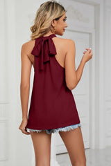 Gathered Detail Tied Sleeveless Top - Trendsi - Flyclothing LLC