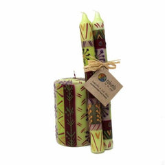Hand Painted Candles in Kileo Design (pair of tapers) - Nobunto - Flyclothing LLC