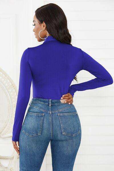 Turtleneck Long Sleeve Bodysuit - Trendsi - Flyclothing LLC