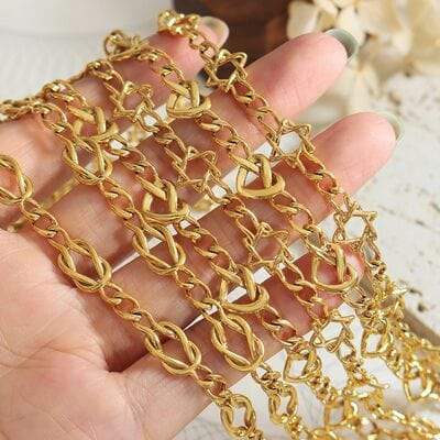 Brass Titanium Steel Necklace - Trendsi - Flyclothing LLC