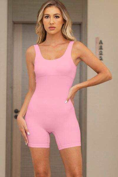 Crisscross Wide Strap Active Romper - Trendsi - Flyclothing LLC