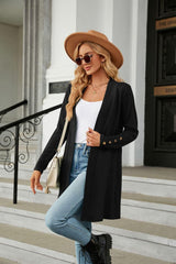 Long Sleeve Open Front Cardigan - Trendsi