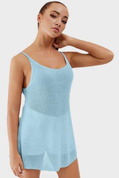 Scoop Neck Spaghetti Strap Knit Cami - Trendsi - Flyclothing LLC