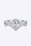 1 Carat Moissanite Teardrop 925 Sterling Silver Ring - Trendsi - Flyclothing LLC