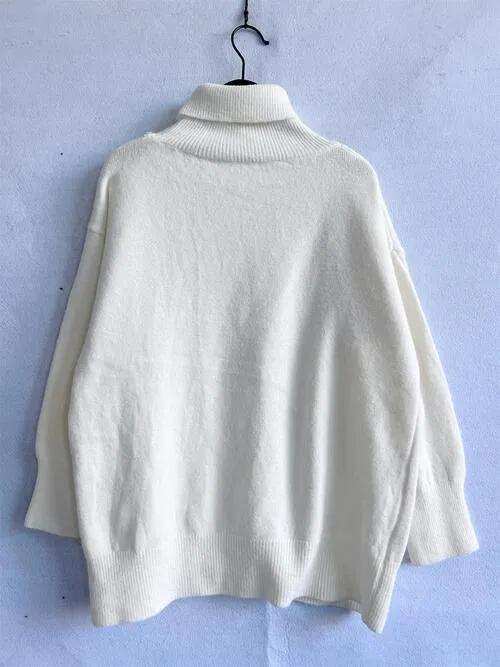 Turtleneck Long Sleeve Sweater - Trendsi - Flyclothing LLC