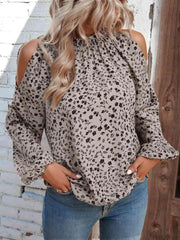 Floral Cold-Shoulder Blouse - Trendsi