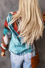 Drawstring Hooded Pocketed Denim Jacket - Trendsi - Flyclothing LLC