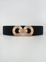 Geometric Buckle Elastic Wide Belt - Trendsi - Flyclothing LLC