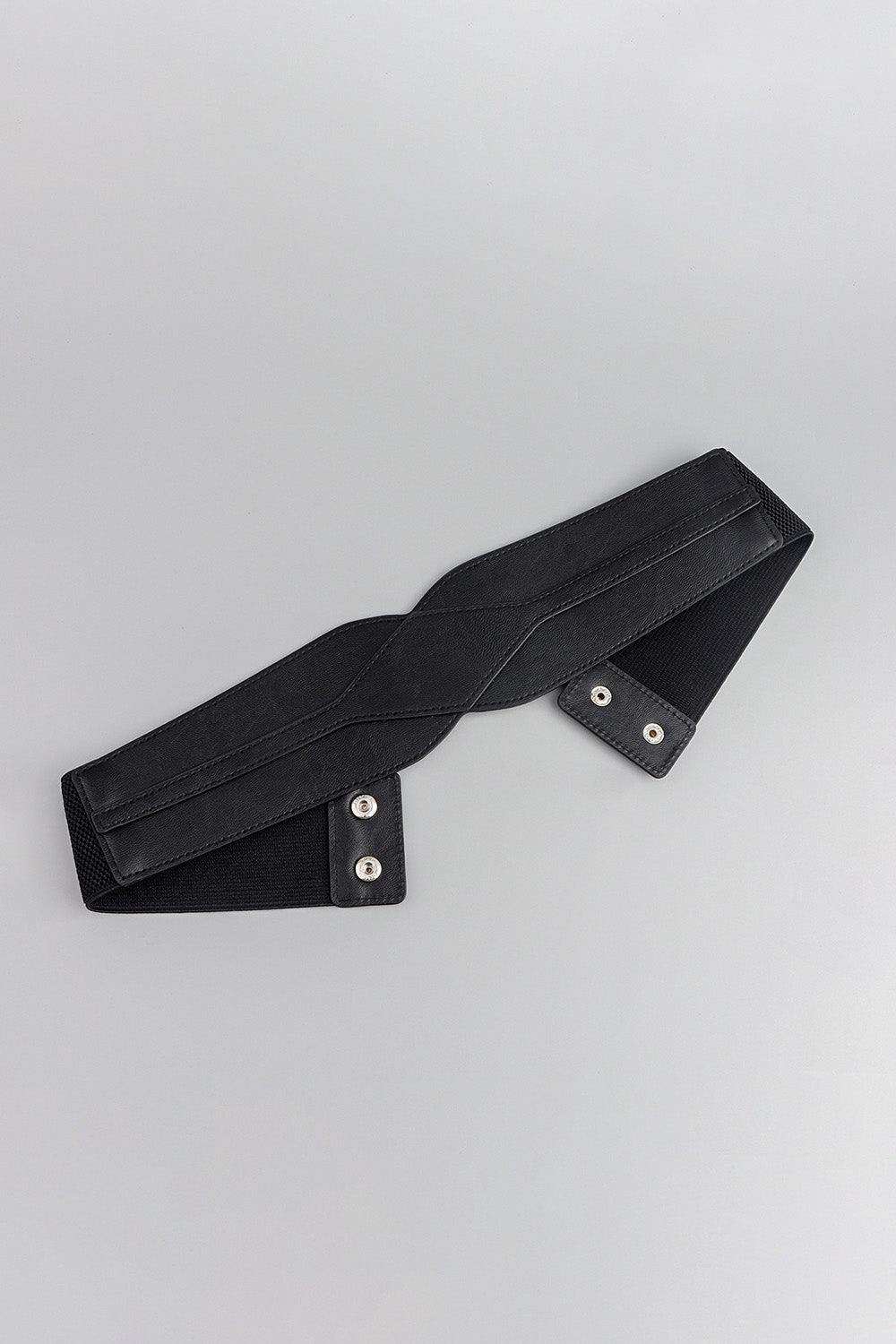 Elastic Wide PU Belt - Trendsi - Flyclothing LLC